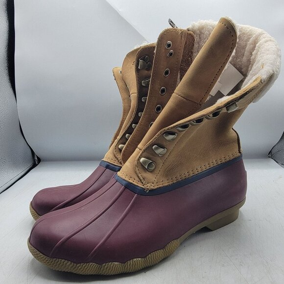 Sperry Boots Womens 8 Brown Saltwater Cozy Winter Casual Walking STS85401 - Picture 4 of 13